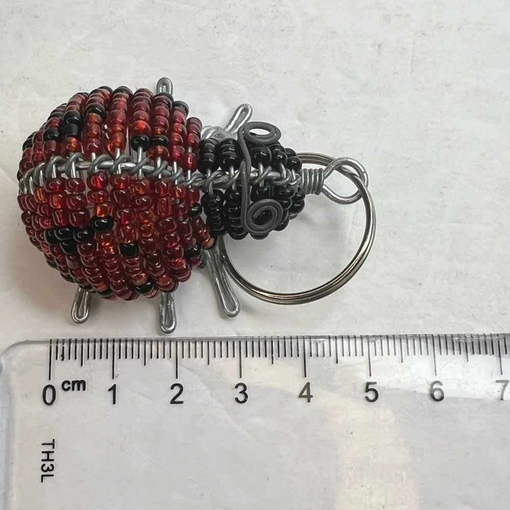 Ladybug Zebra Hippo Elephant Lion Animal Beaded Key Chains Charms Keychains